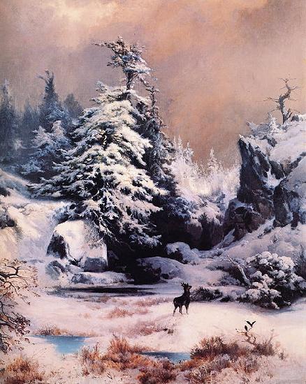 Thomas Moran Winter in the Rockies oil painting picture